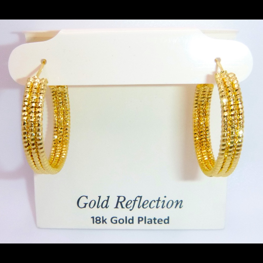 Gold Reflection 18K Gold Plated Earrings